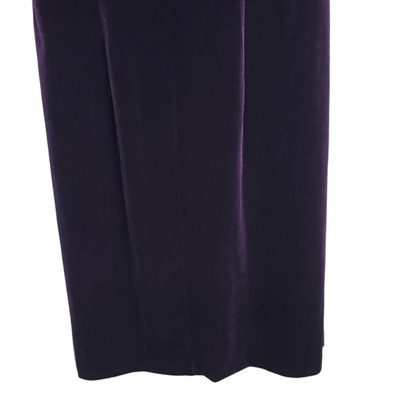 Connected Apparel Size 10 Dress Stretch Velvet Semi Fitted Rosette Trim Purple - Picture 8 of 9